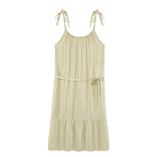 pusumede【现货5折】吊带连衣裙女无袖宽松A字裙气质度假风裙子