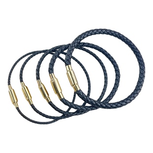 2/2.5/3MM皮绳手链手绳红黑绳串珠红绳可穿黄金3D硬金转运珠按扣