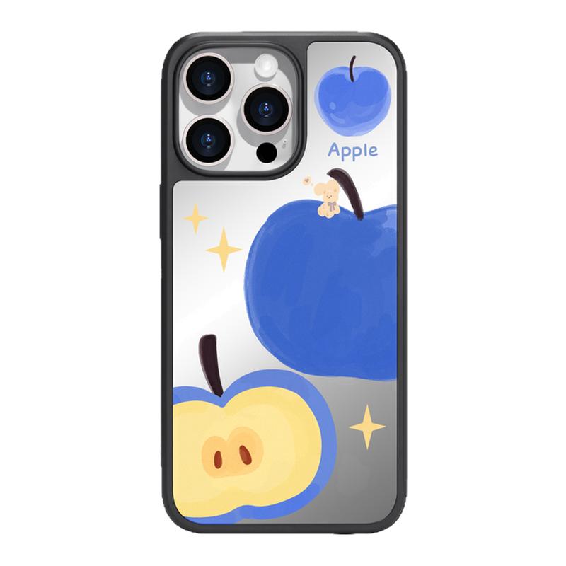 benefit简约油画蓝苹果小兔17适用于iphone16promax苹果15PRO镜面磁吸手机壳13新款14小米15PRO防摔三星S25
