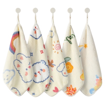 洁丽雅卡通印花方巾小毛巾擦手帕