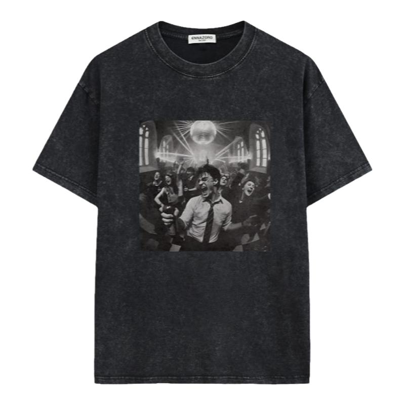 哈利波特T恤衫美式复古洗水做旧纯棉短袖外贸T-shirt宽松上衣男
