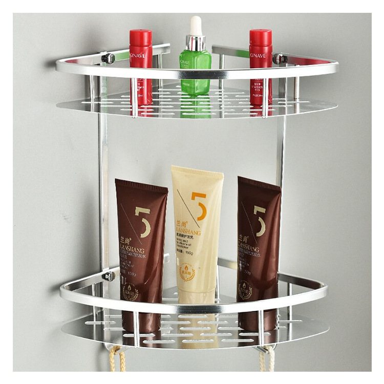 免打孔太空铝三层三角架架子卫生间壁挂浴室置物架厨房收纳架