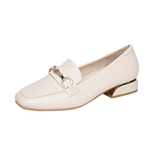 真皮乐福鞋2026新款春夏季黑色小皮鞋单鞋中年妈妈女鞋软底不累脚