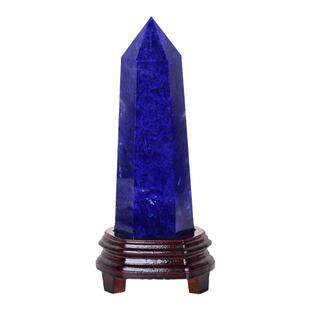 蓝色水晶柱蓝色熔炼水晶柱蓝水晶六棱柱摆放手链居家客厅摆件
