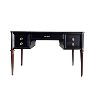 法式书桌轻奢高级感实木雕刻家用美式复古梳妆台卧室电脑办公桌