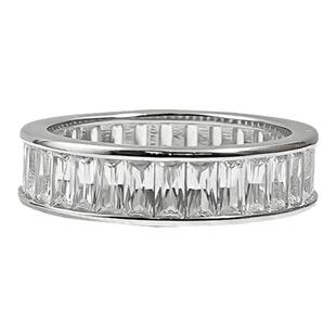 轨道镶排钻戒指!925纯银镀金T方钻戒指女食指轻奢通勤情侣对戒