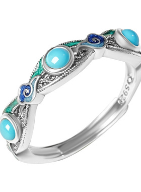 宫里上新正品绿松石纯银戒指