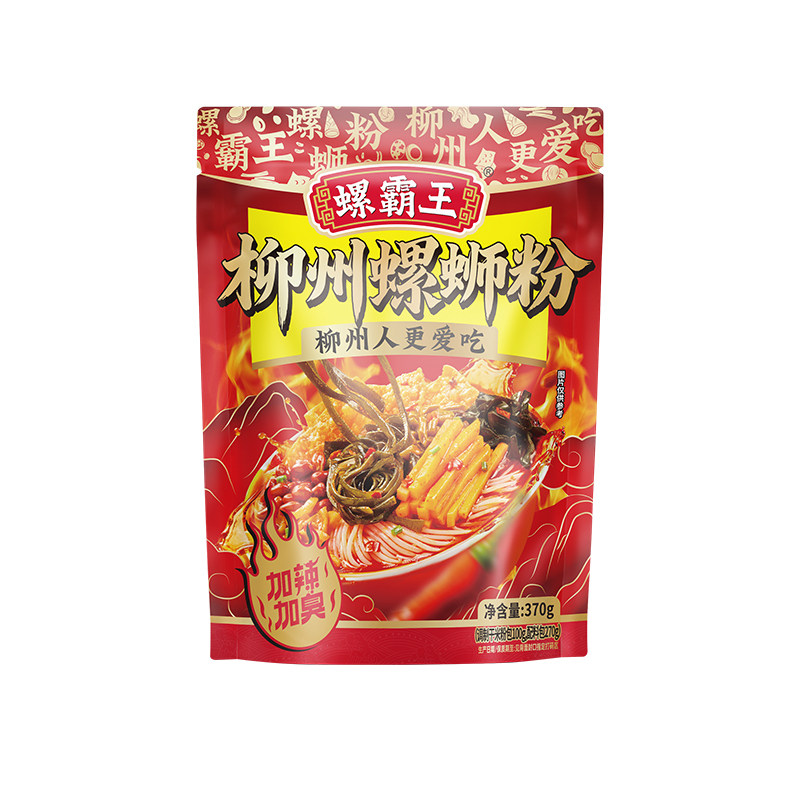 螺霸王螺蛳粉加辣加臭加海带丝370g*4袋柳州酸辣意粉速食夜宵米粉