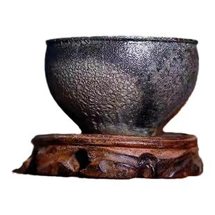 云南通红古法柴烧复古粗陶普洱品茗杯大容量缸杯纯手工主人杯茶具