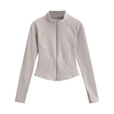 加绒加厚立领保暖长袖瑜伽服外套