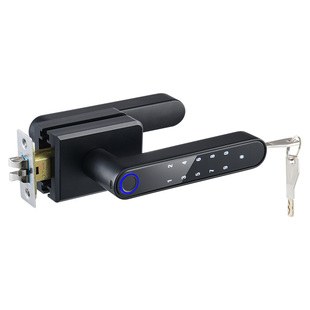 极窄边框玻璃门指纹锁办公室16/18框涂鸦智能锁单开玻璃门密码锁