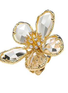 指环花朵戒指指环水晶夸张女