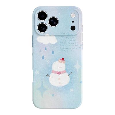 【与冬天的约会】油画雪人手机壳