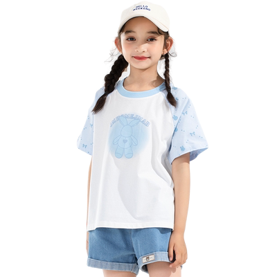 binpaw圆领休闲宽松短袖印花透气