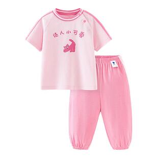 迷你巴拉巴拉女童运动套装2025夏季新款儿童宝宝速干短袖长裤童装