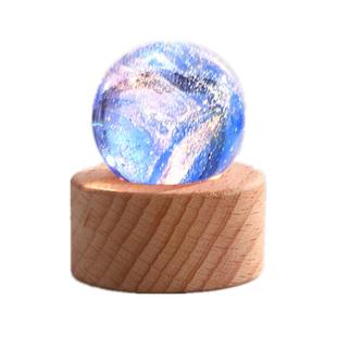发光七彩琉璃珠水晶球桌面摆件星空小夜灯玻璃球装饰品生日礼物女