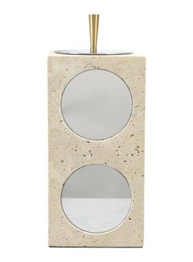 天然黄洞石储物罐干花插花花瓶