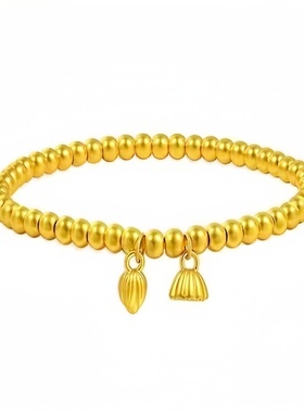 古法传承金包银两世欢手链转运珠