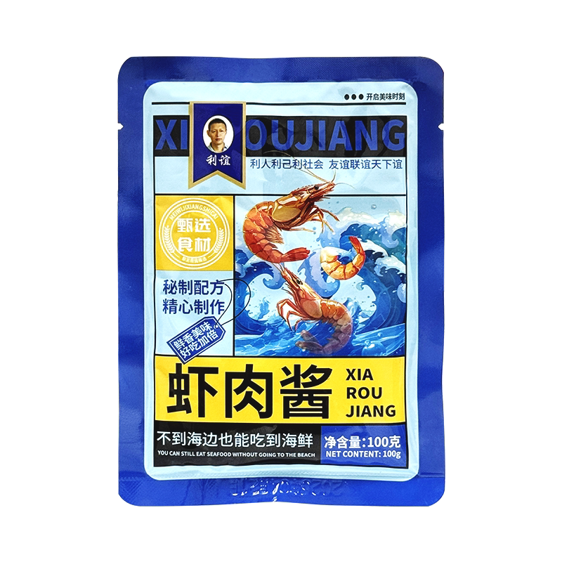 大连利谊虾肉酱100g袋装即食酱料下饭菜拌炒熟急流虾酱鲜甜肥美