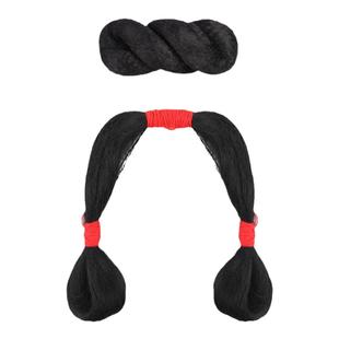 古装假发唐宫夜宴侍女红绳兔耳表演发髻唐朝蝴蝶结造型软底发包