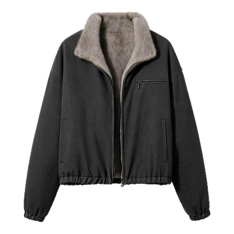 冬季新款老钱风水貂毛内胆派克服女可拆卸整貂貂皮大衣短款皮草