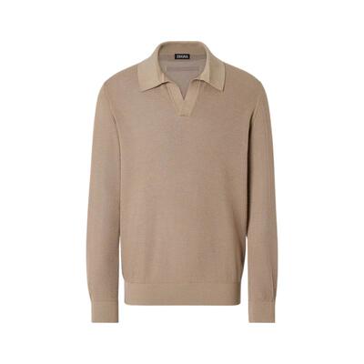 ZEGNA杰尼亚混浅灰褐色Polo衫
