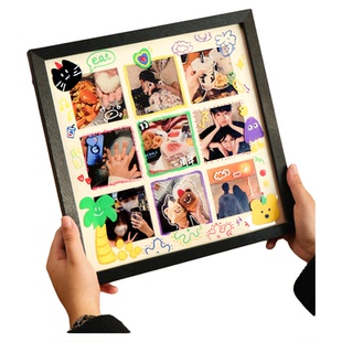 九宫格相框照片定制diy 打印成情侣闺蜜纪念生日礼物涂鸦摆台摆件