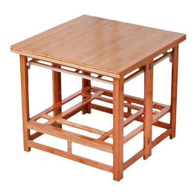 烤火桌子正方形全竹家用可折叠