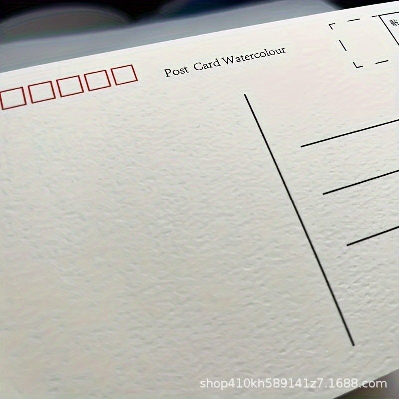 水彩纸明信片大300g粗纹木浆148*100mm空白手绘明信片，棉浆纸