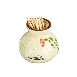 复古国风陶瓷牙签筒家用中式创意餐饮面馆牙签盒商用牙线棉签收纳