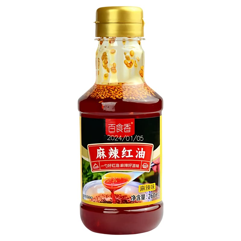 百食香四川风味无渣红油辣椒只香不辣油泼辣子馄饨米线凉拌菜调料