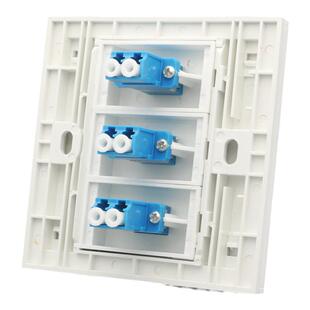 86型三位LC光纤面板双模光纤插座网络含光钎法兰盘耦合器插座面板