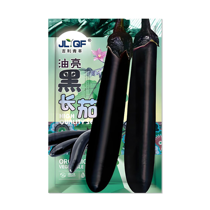 吉利青丰油亮黑长茄子种子