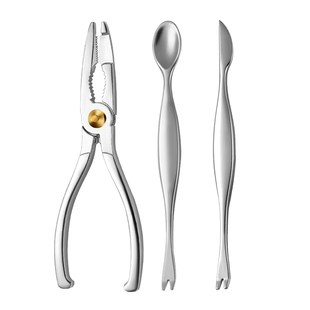 吃蟹工具家用蟹八件剥螃蟹大闸蟹钳夹子拆蟹剪刀蟹针三件套礼盒装