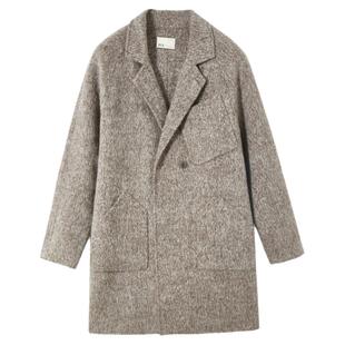 流石男装秋冬装中长款双面呢大衣男士2025年冬季宽松羊毛时尚外套