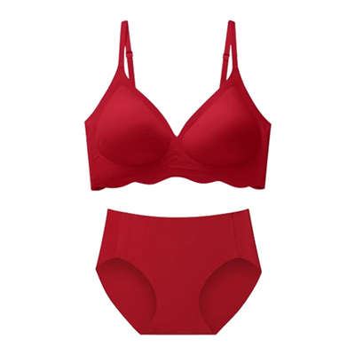 2026属马年红色本命年内衣套装女士妈妈大胸显小胸聚拢内裤礼盒装