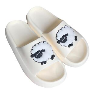 细细条 情侣黑白小羊拖鞋夏季居家用室内防滑踩屎感学生凉拖男女