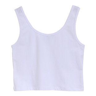 纯棉白色小吊带背心女内搭春夏季新款U型美背短款外穿上衣黑色