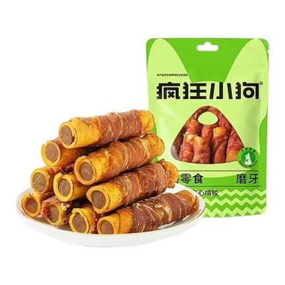疯狂小狗零食鸡肉牛皮夹心卷狗小中大型犬磨牙棒狗要胶洁齿鸭肉卷