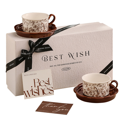 漫时光复古鹊跃枝头咖啡杯套装礼盒高档陶瓷对杯碟结婚礼物伴手礼
