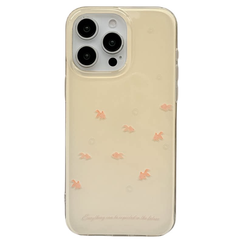 MoreRex 小众ins夏日治愈风奶黄色金鱼插画适用苹果16手机壳iphone17promax新款14双层13防摔保护套16pro女款