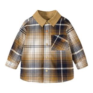 【泰迪熊联名】迷你巴拉巴拉男童格纹衬衫学院风秋季新品儿童外套