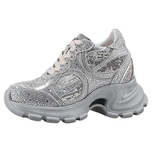 iiJin艾今25新款10cm超轻厚底内增高潮流时尚烫钻老爹鞋女936JJC