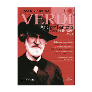 威尔第 男中音咏叹调 声乐 全套共二卷 里科尔迪Ricordi原版乐谱书 Verdi Arias for Baritone Vocal Score HL50486355/50499689