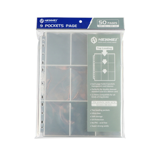 恒威9格卡页透明九格上插/侧插活页万智牌宝可梦游戏王内页卡册页