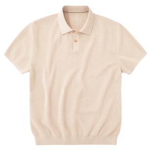 MrBu布先生轻商务纯色翻领针织T恤男士春夏弹力透气短袖AT11827