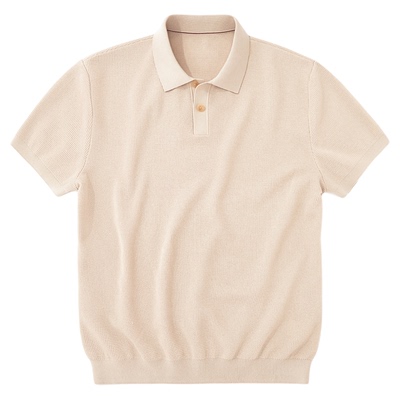 MrBu布先生轻商务纯色翻领针织T恤男士春夏弹力透气短袖AT11827