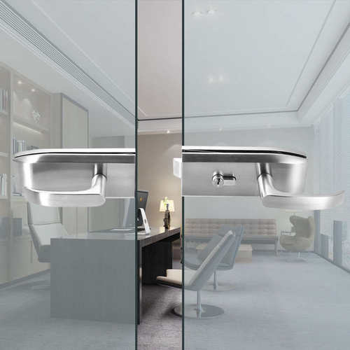 执手锁办公室高隔断单开门玻璃门锁缺口平口执柄锁不锈钢把手锁芯