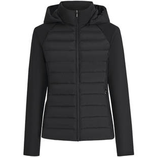 德玛纳轻薄90鸭绒拼接羽绒服女25冬季新款轻户外连帽休闲保暖外套