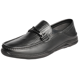 森达休闲皮鞋男秋新商场同款舒适平底休闲乐福皮鞋1XB01CM5